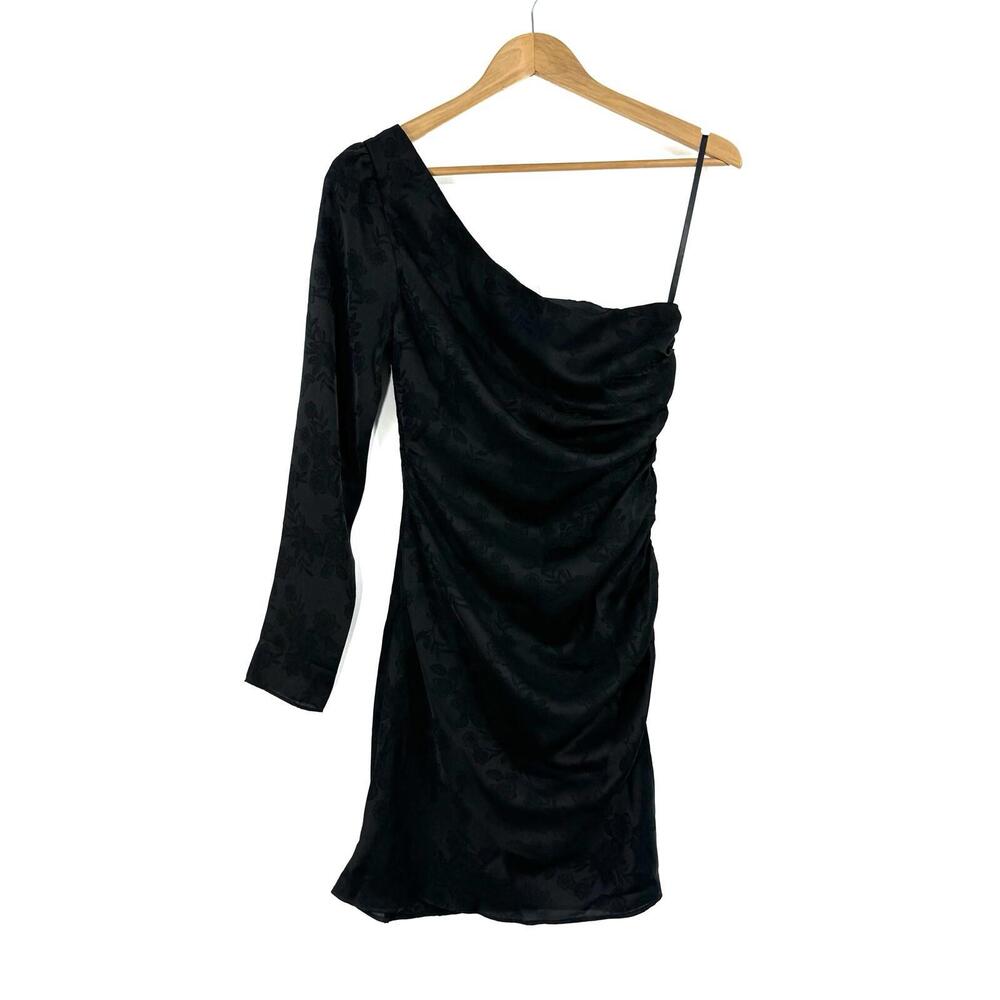 Revolve Privacy Please Womens Size XS Black Floral Kerry One Shoulder Mini Dress - Picture 2 of 9
